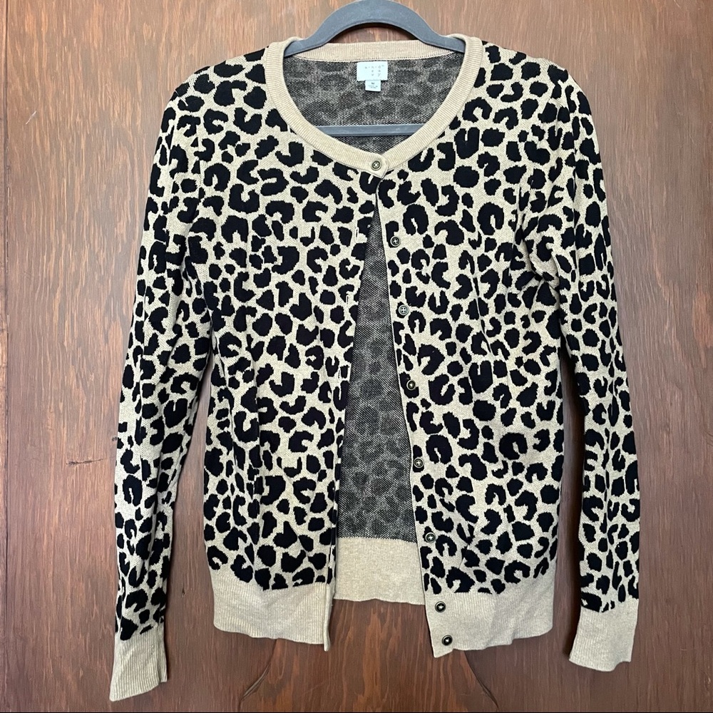 Cheetah Print Cardigan Sweater